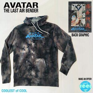 Avatar The Last Airbender Hoodie Adult Large Gray tie dye Anime Sweatshirt sz L